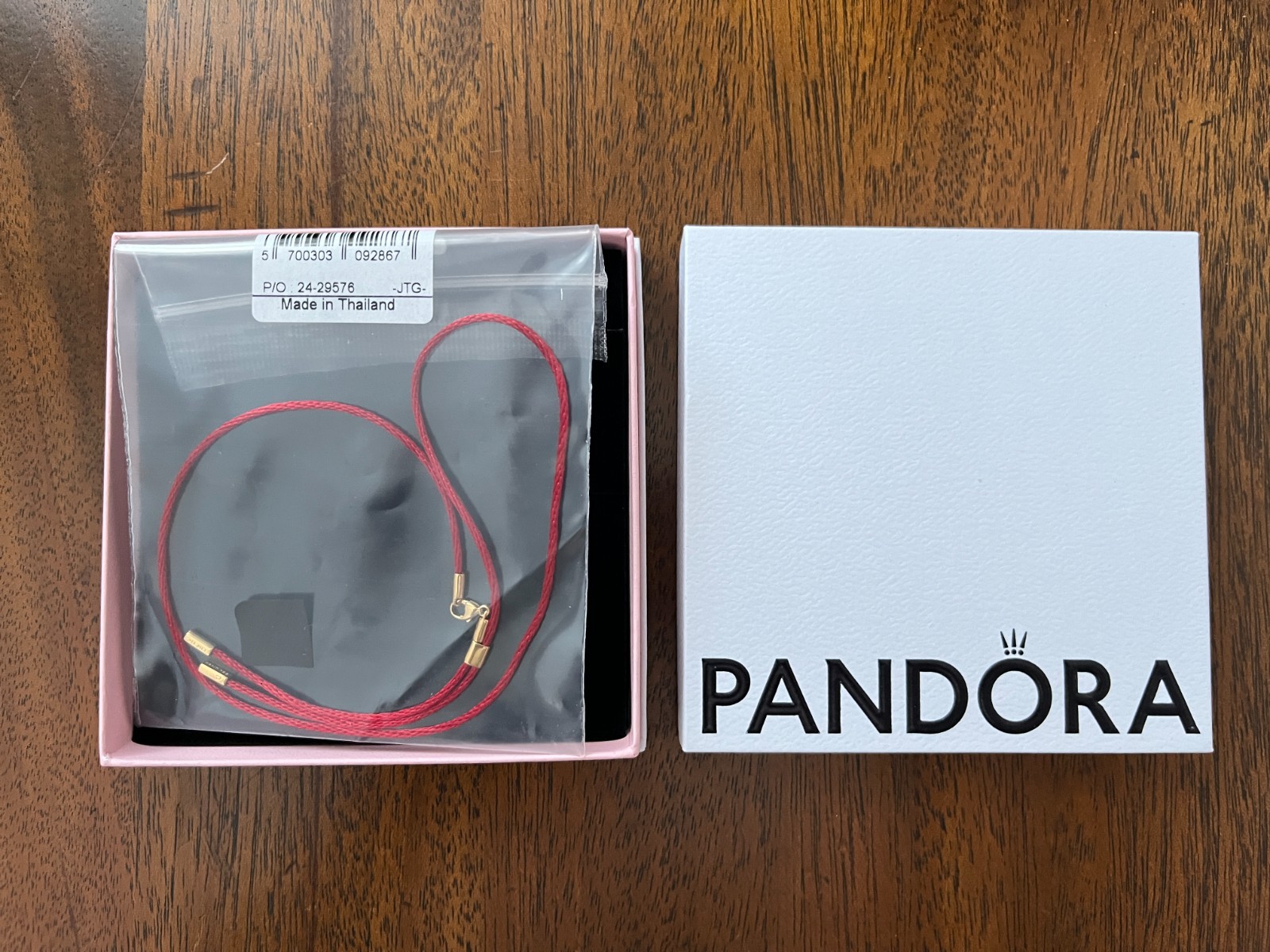 Pandora Talisman Recycled Polyester Cord Necklace – Red