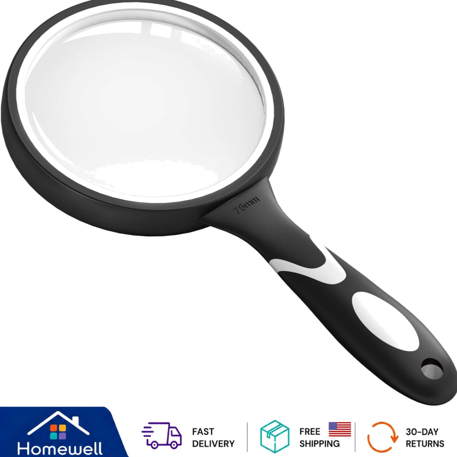Ergonomic 10X Magnifying Glass with Anti-Glare Lens – Perfect for All Ages