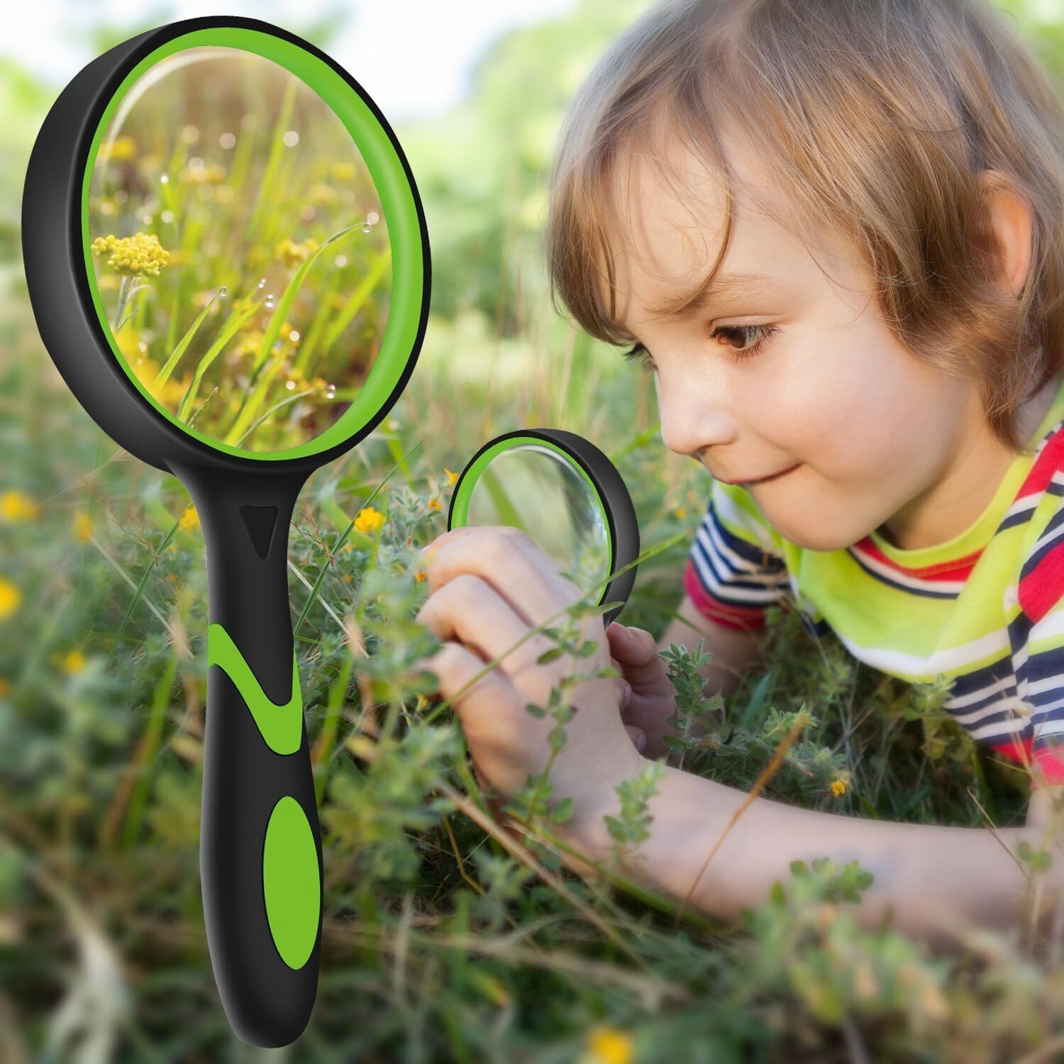 100MM Magnifying Magnifying Glass 10X Handheld Reading Magnifier Green NEW