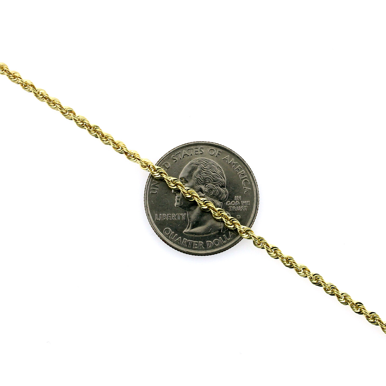 10K Yellow Gold 2mm-6mm Diamond Cut Rope Chain Necklace or Bracelet 16″ – 30″