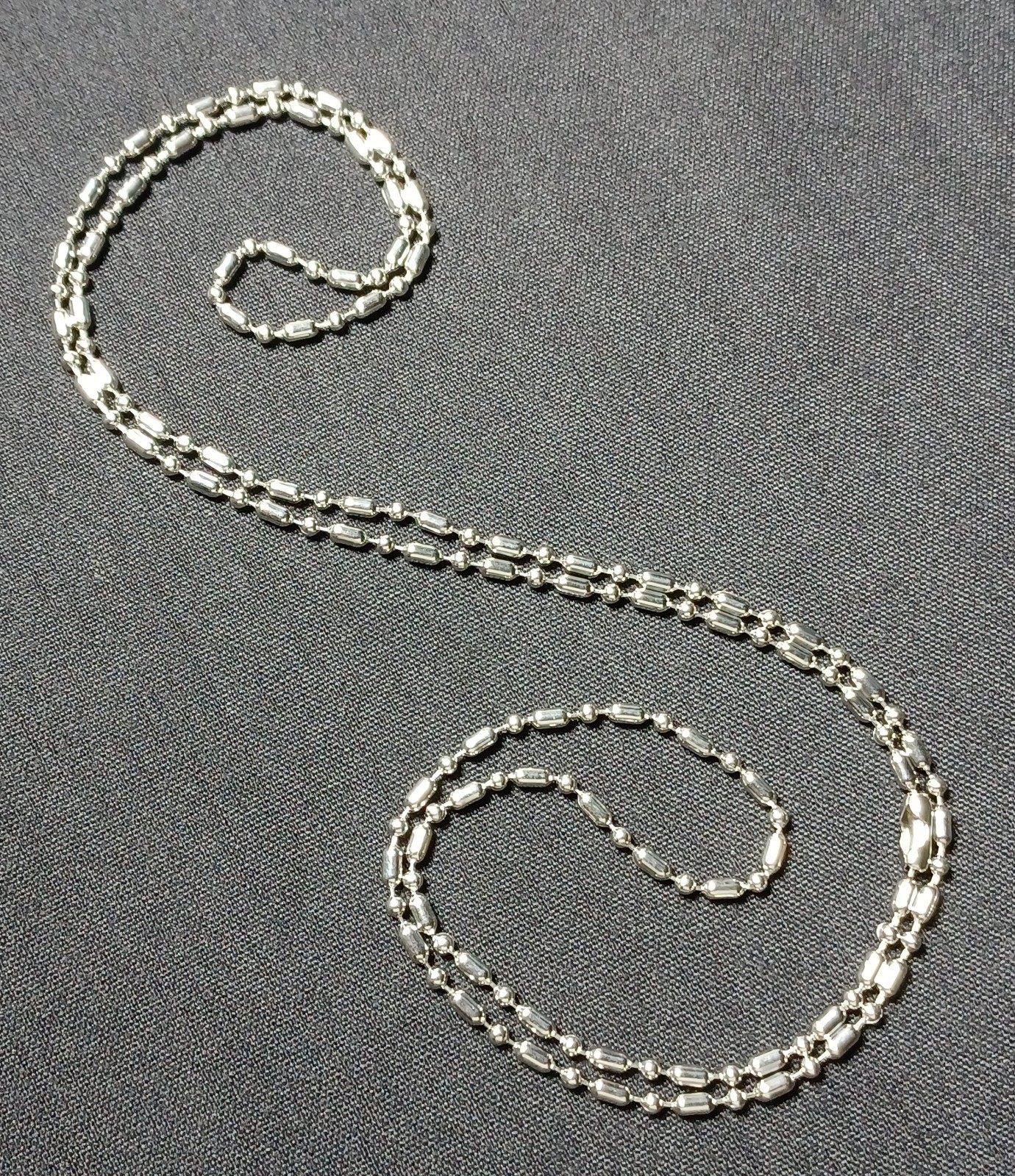 Stainless Steel Bar & Ball Bead Military Type Dog Tag Chain, Necklace, Bracelet