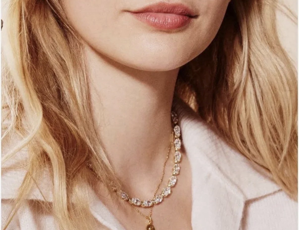 Kendra Scott Genevieve Strand Necklace in White Crystal