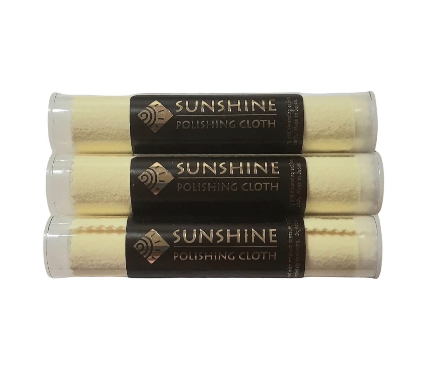 Sunshine 3 Polishing Cloths Jewelry Cleaner Tube Silver Brass Gold 7.5″ x 5″