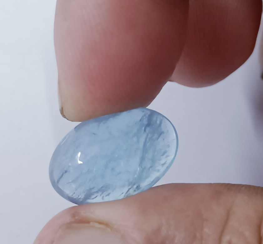 Aquamarine Dark Blue Color Oval Cab 13 x 19 x 7.5 MM 13 Ct Natural Gemstone