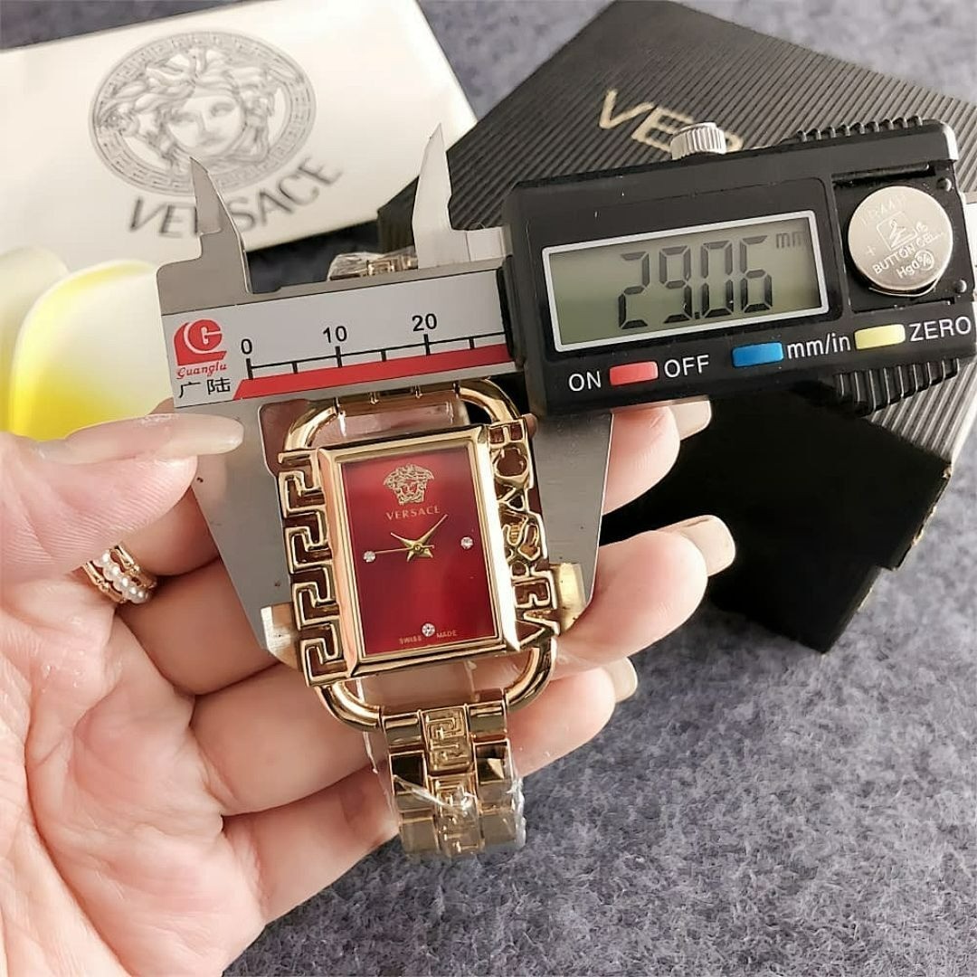Versace Quartz Watch – Small Square Dial 29mm – Alloy Wristband with Box TaxFree
