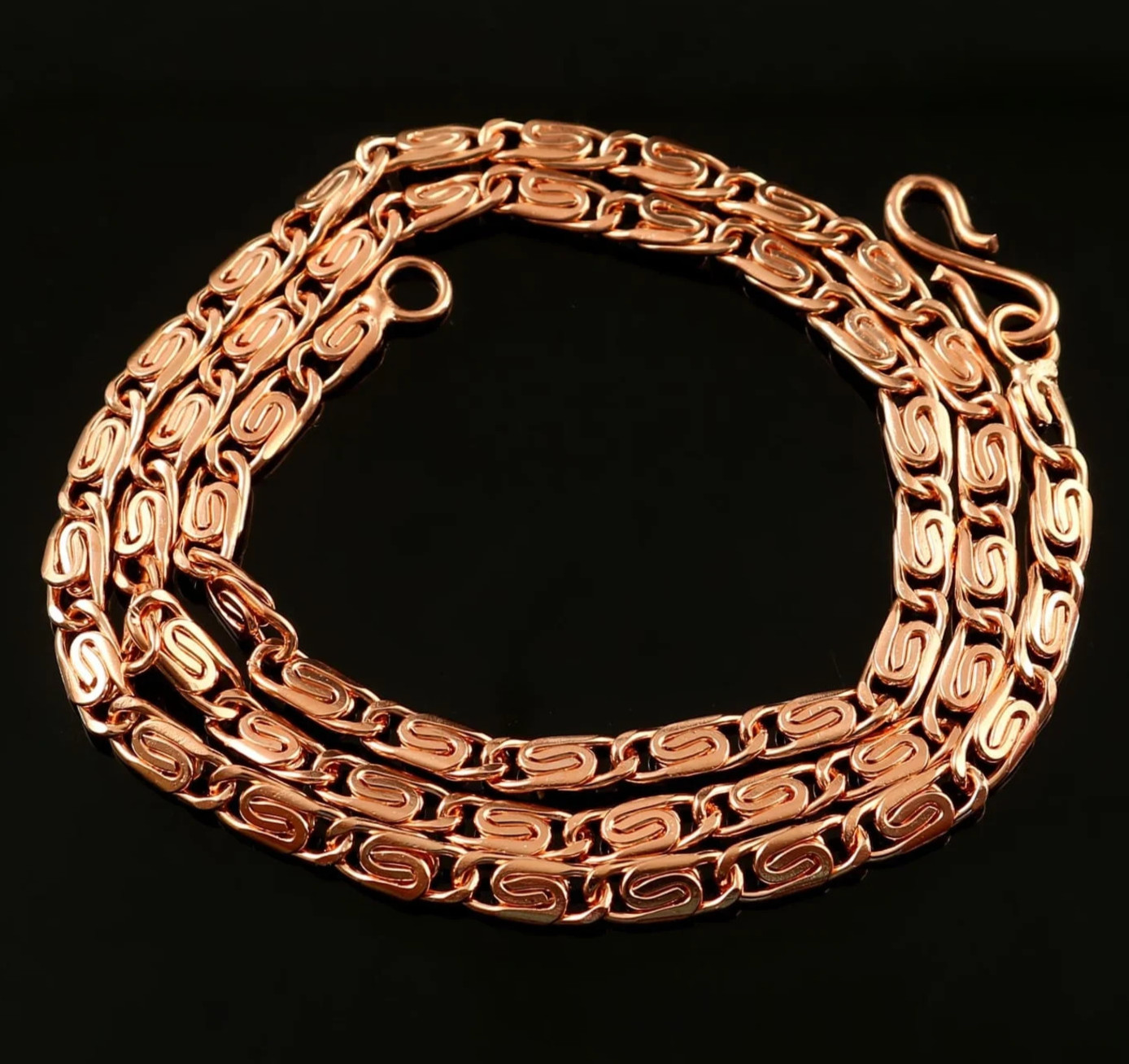 18 inch Pure Copper Celtic Scroll Chain Necklace, Healing Copper Jewelry
