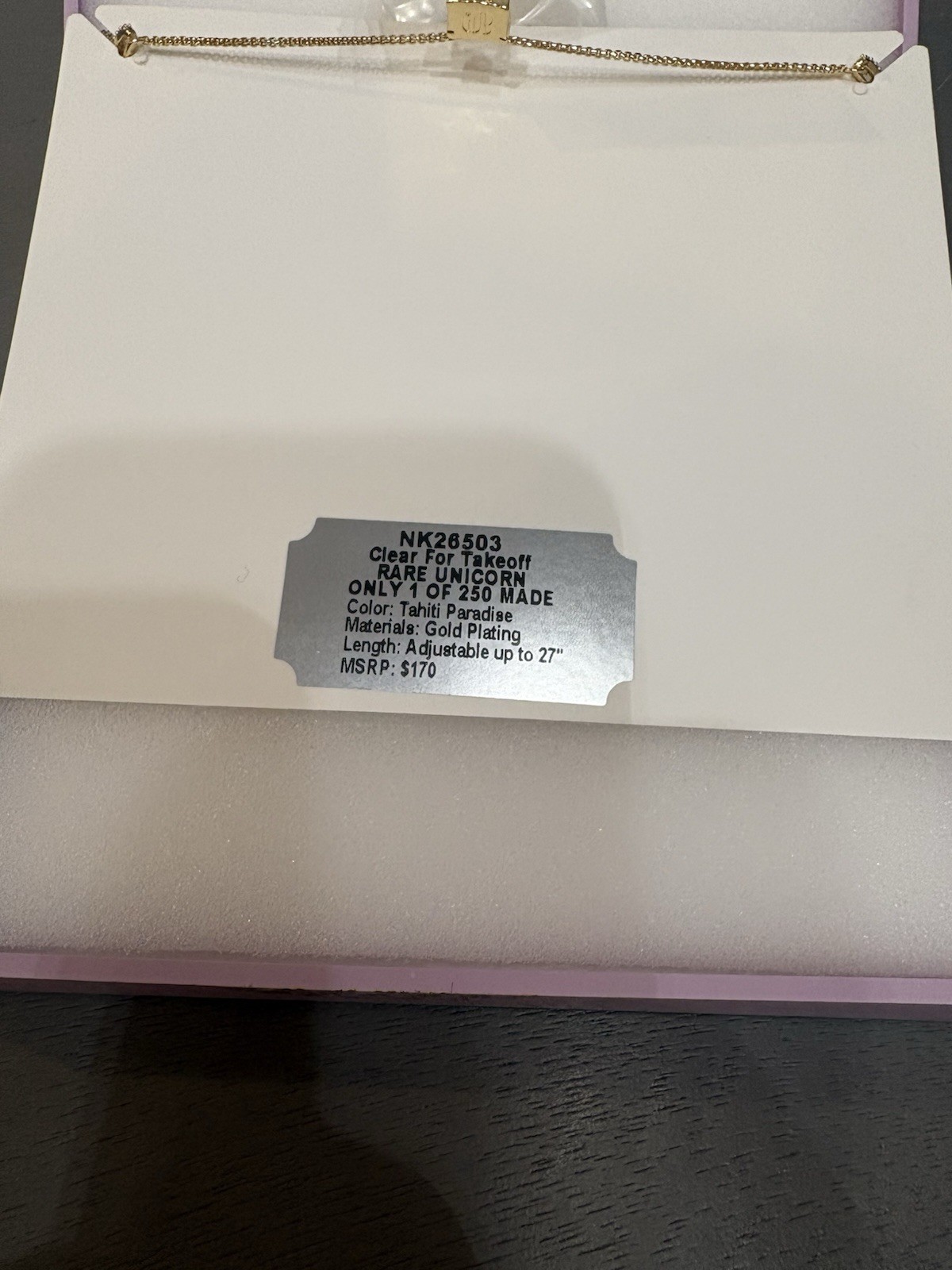 NK26503 Clear For Takeoff RARE UNICORN ONLY 1 OF 250 MADE Color Tahiti Paradise