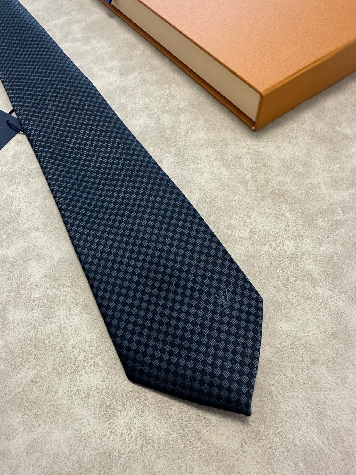 Louis Vuitton Men’s Micro Damier Tie Black Full Packaging NWT