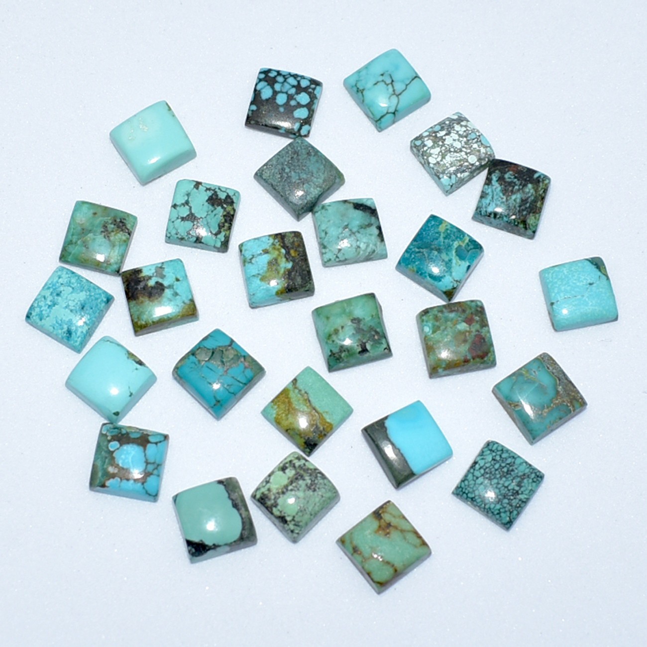 Turquoise Tibetan Square Cabochon 5mm to 12mm Natural Loose Wholesale Gemstone