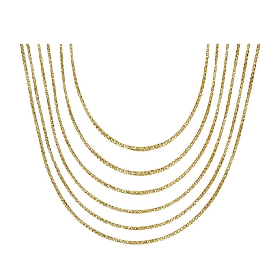 18K Gold Filled Tarnish-Resist Italian Box Chain Necklace 16″-32 inch *1.2mm/2mm