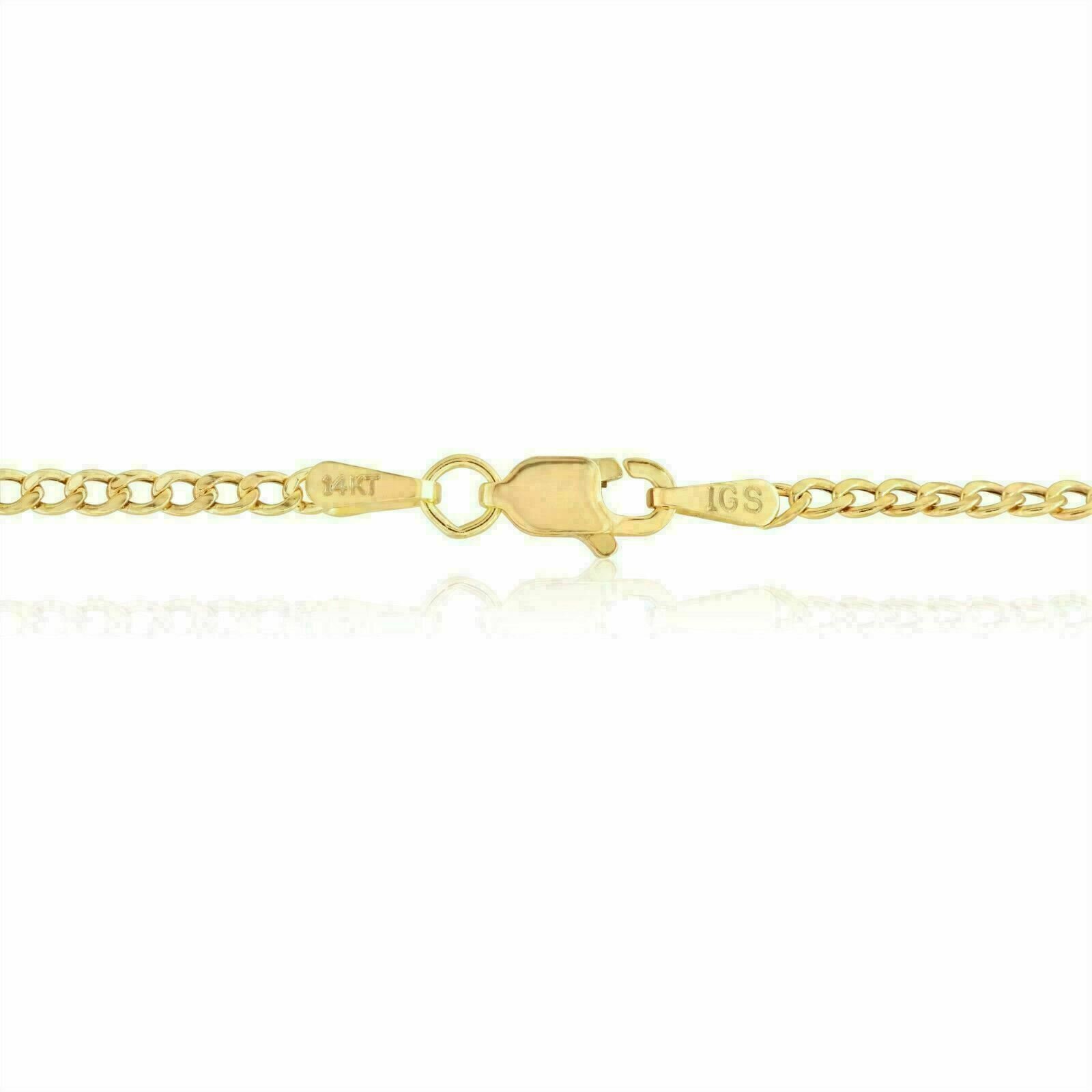 14K Solid Yellow Gold Cuban 2mm Chain Necklace 16″ 18″ 20″ 22″ 24″ 26″ 28” 30″