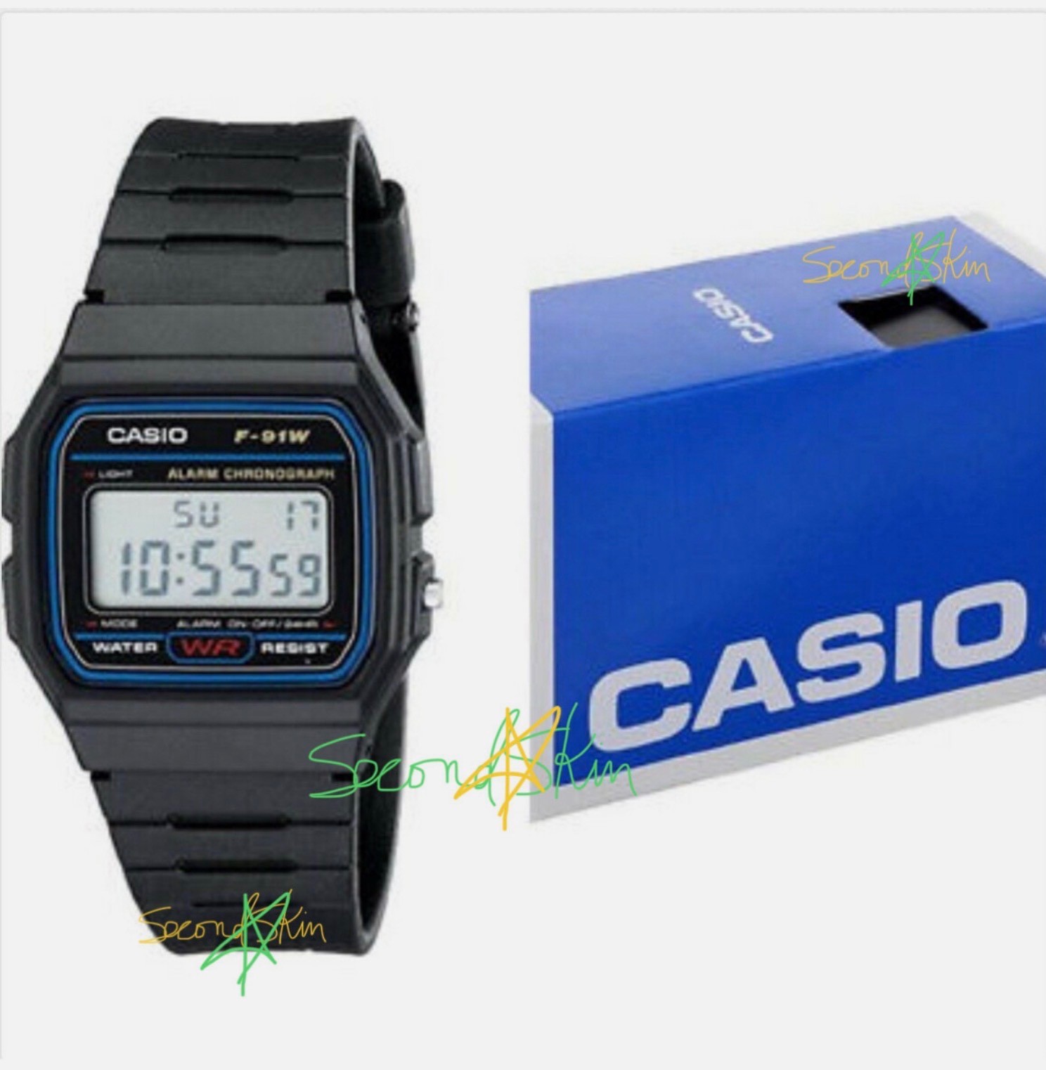 Casio F-91-W-1 Men’s Resin Band Water Resistant Alarm Chronograph Digital Watch