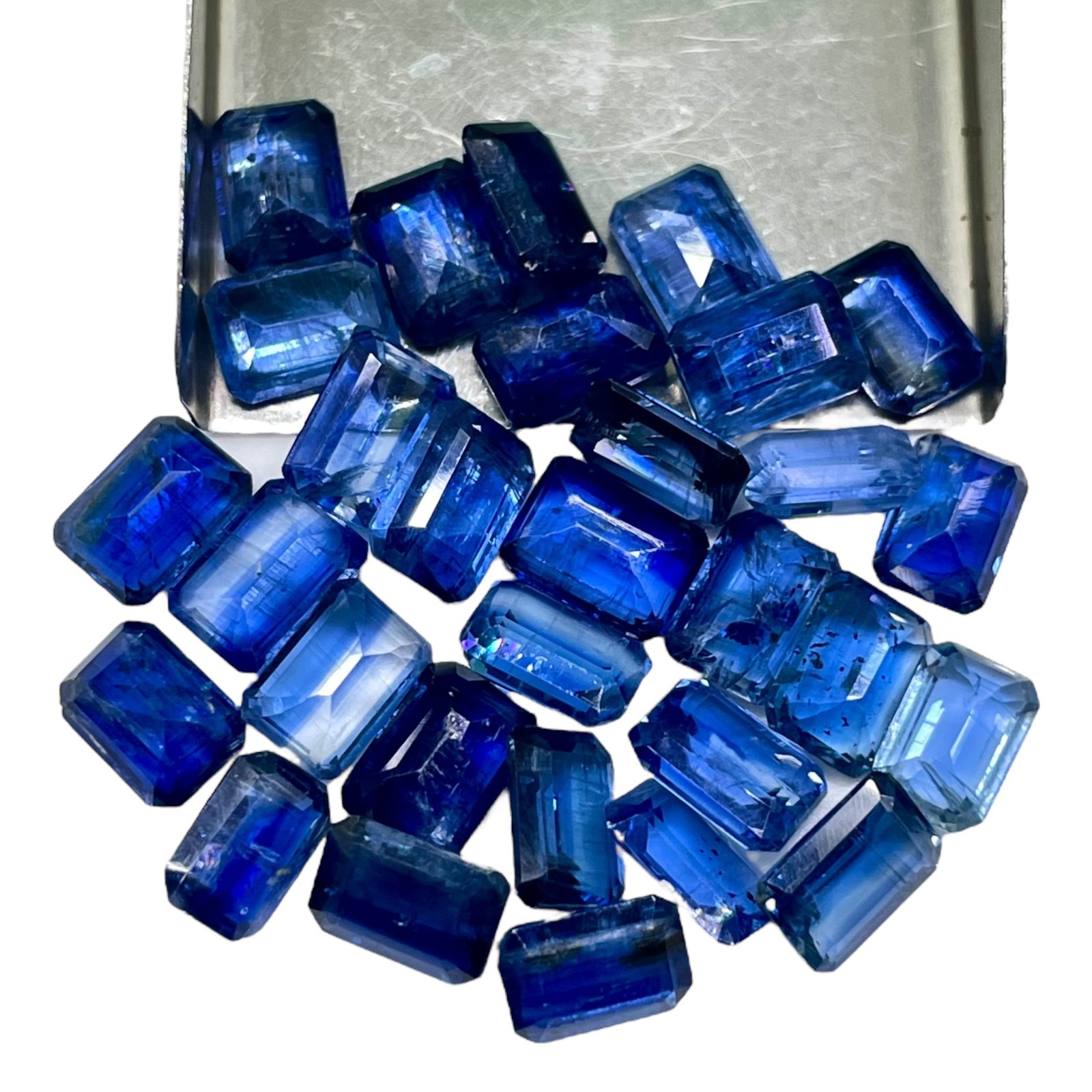 6 Pcs Natural Kyanite Blue 7x5mm Octagon Cut Untreated Loose Gemstone Lot 7 Cts
