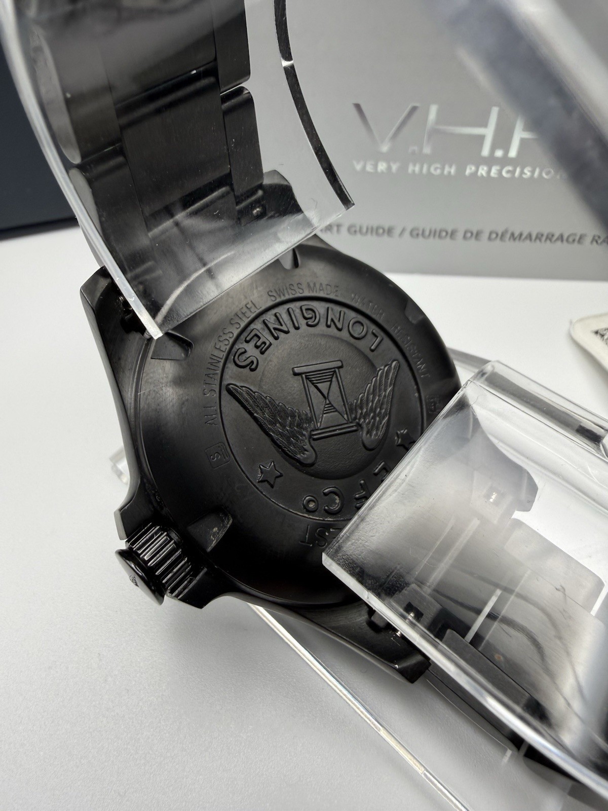 Longines Conquest VHP 41mm Black PVD Silver Dial Quartz L3.716.2.76.6 Full Set