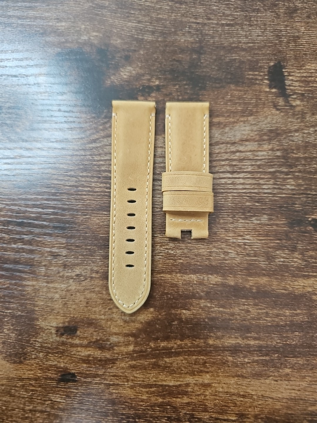 Panerai Watch 24/22mm OEM Light Military Brown Strap for Deployment Buckle