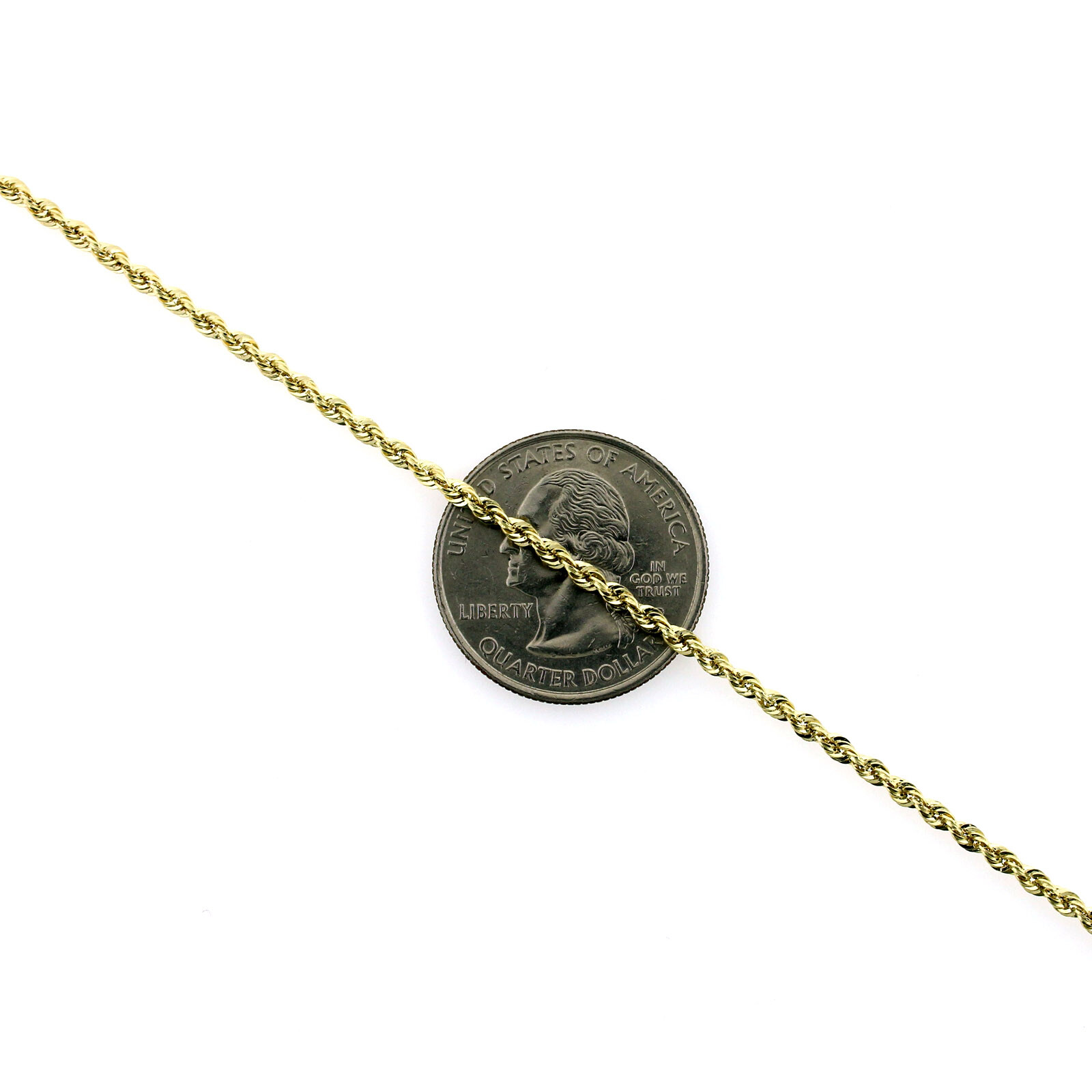 10K Yellow Gold 2mm-6mm Diamond Cut Rope Chain Necklace or Bracelet 16″ – 30″