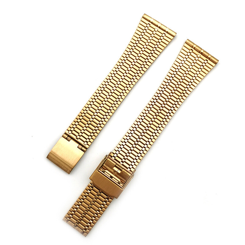 Tapered Stainless Steel Watch Strap 18mm 20mm 22mm Quick Release 7 Bead Bracelet