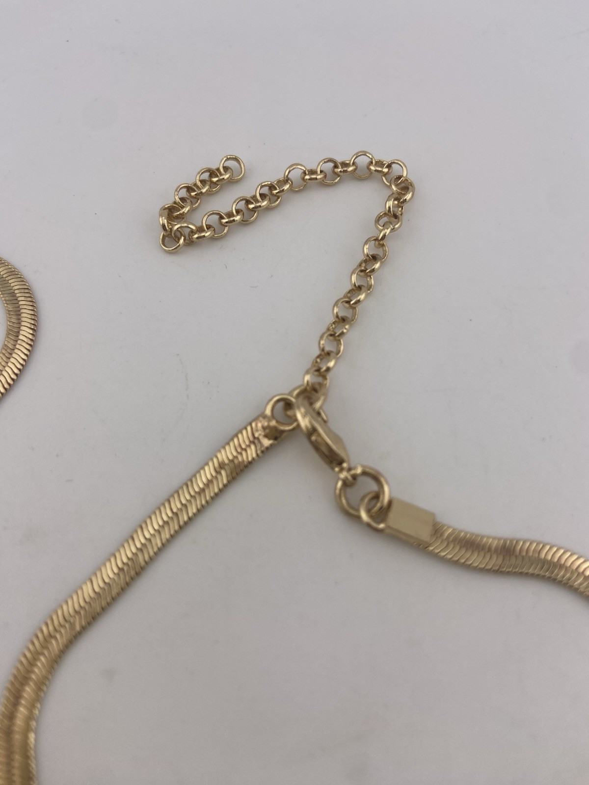 Vintage Herringbone Necklace & Bracelet Set 32″-36″, 7″-9″ Flat Snake