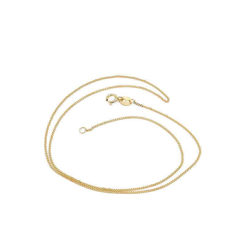 18CT YELLOW GOLD & SILVER CURB CHAIN / NECKLACE – 14″ 16″ 18″ 20″ 22″ 24″