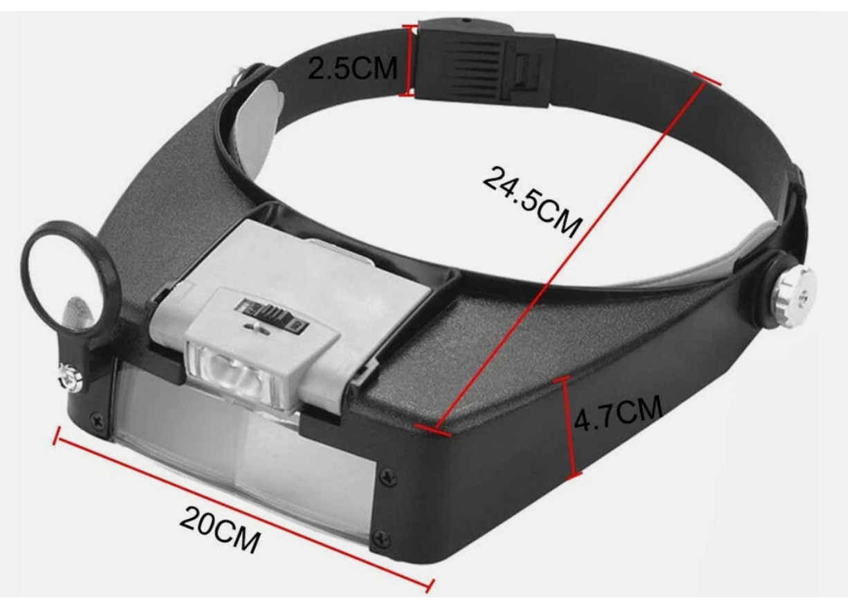 Jewelers Head Headband Magnifier LED Illuminated Visor Magnifying Glasses Loupe