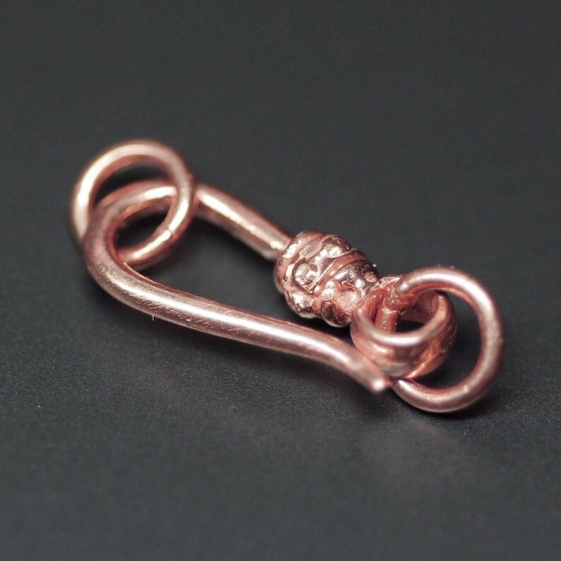 Tribal Hook 18k Solid Gold Clasp Handmade Old Fashioned 11mm x 5mm