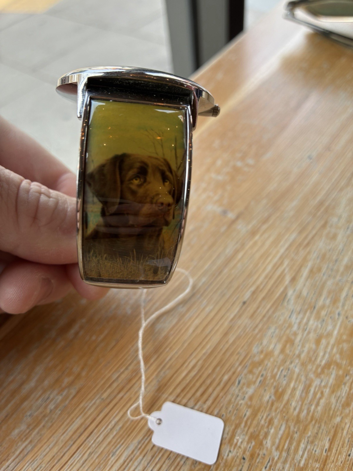 Danbury Mint Labrador Retriever Quartz Watch Silver Tone Dog Lover Collectible