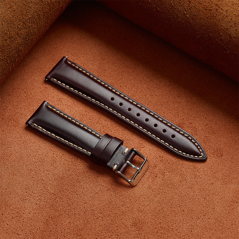 Vintage Oil Waxed Genuine Leather Watch Band Strap Pin Buckle 18 19 20 21 22mm