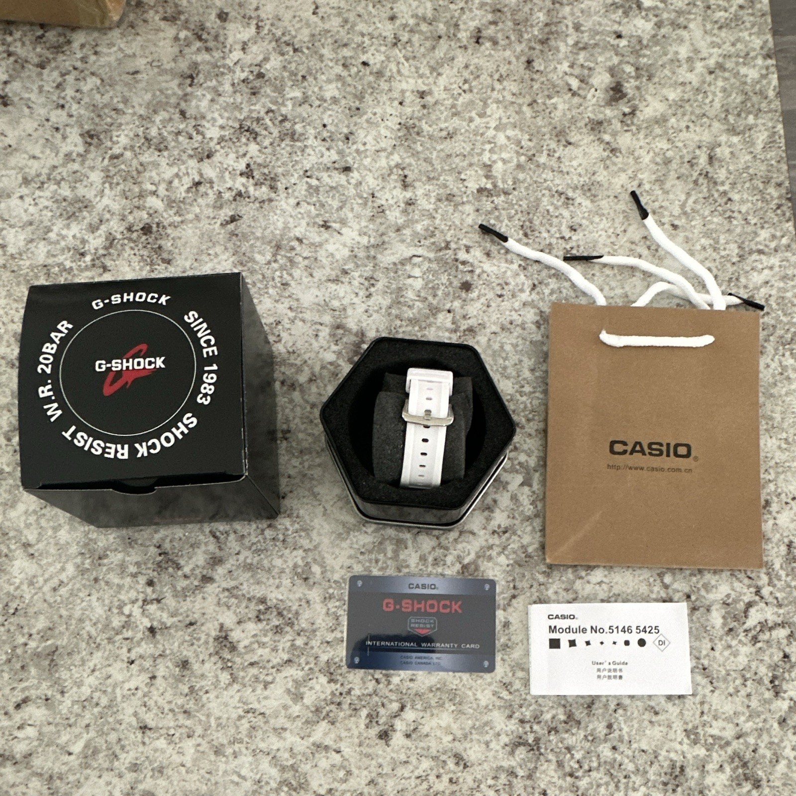 Casio GA2100 GSHOCK All White With Silver Accents Brand New With Box