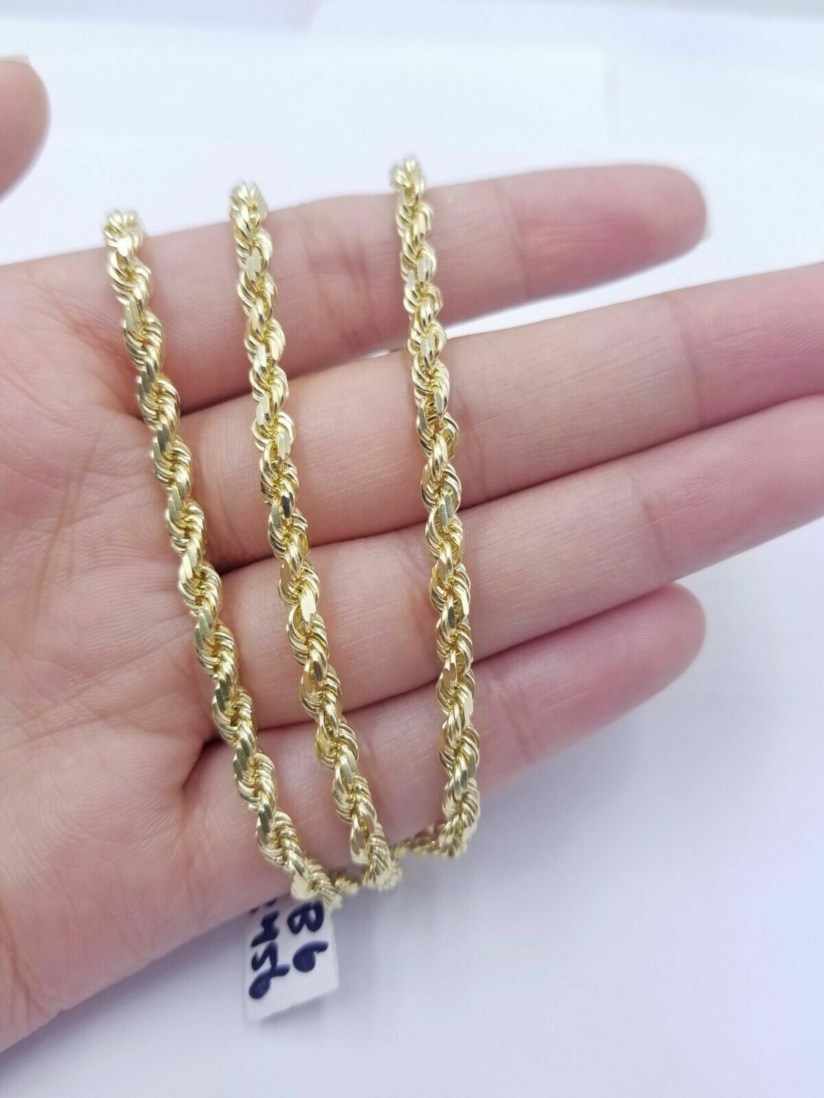 10k Yellow Gold Rope Chain Necklace 18″-30″ Men Women 4mm-10mm Real Gold Sale