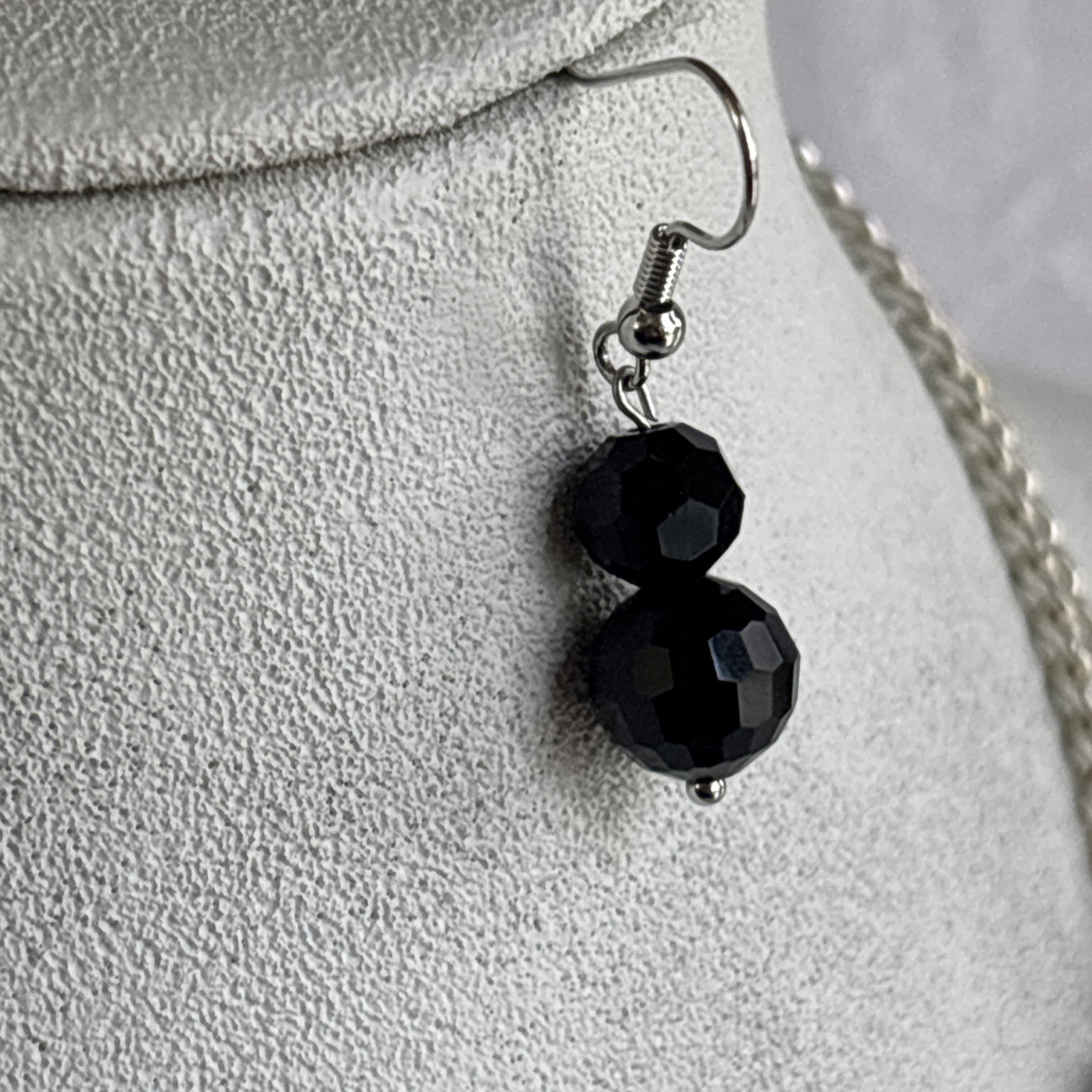 Park Lane Fascinated Necklace Satin Brushed Silver Tone Blue Black & Bns Earring