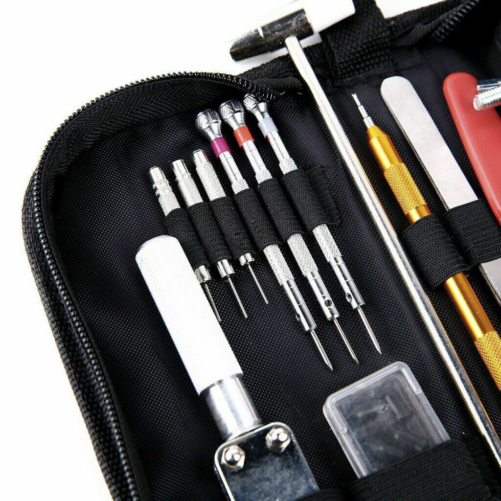 147PC Watch Battery Change Repair Tool Band Pin Remover Back Case Opener 55mm Ki