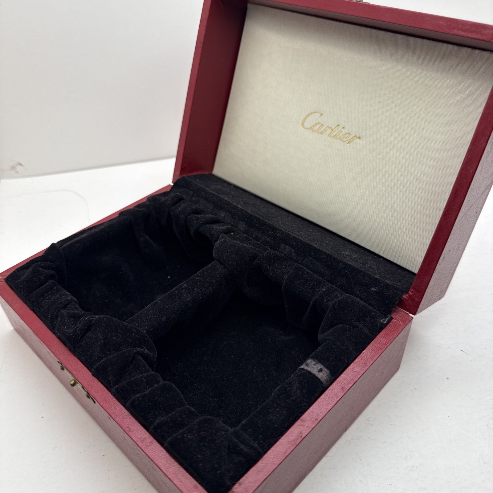 Vintage Cartier Box Velvet Watch Presentation Glass Double Case 7.5x5x3.5”