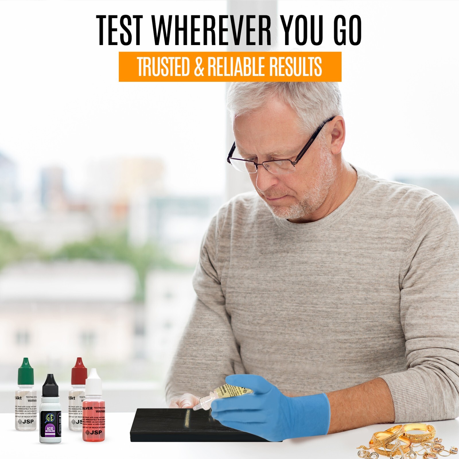GOLD/SILVER Test Acid Tester Kit 10k 14k .999 .925 Sterling Testing Stone Detect