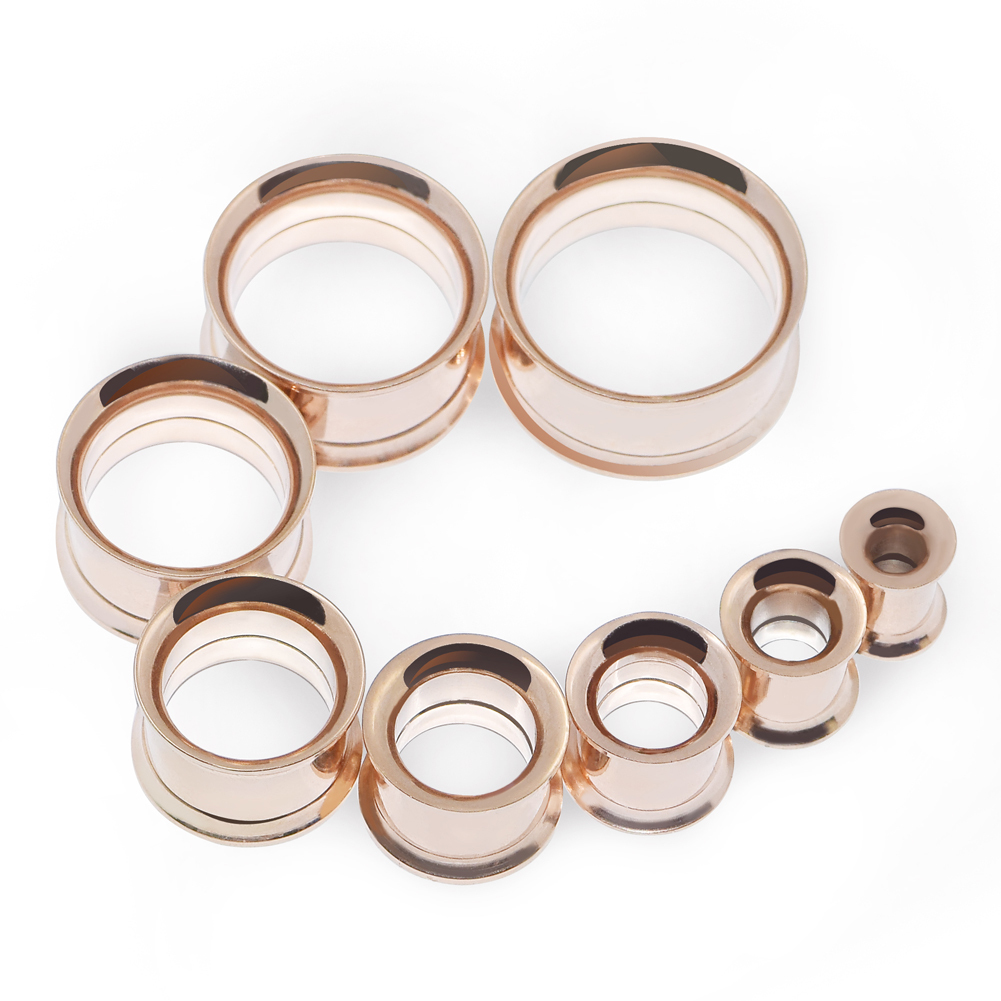 Pair Stainless Steel Double Flare Flesh Tunnel Ear Plugs Expander Ear Gauge Sale