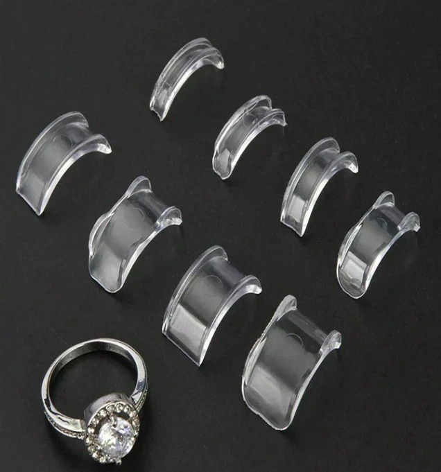 16Pcs Ring Size Adjuster Invisible Clear Sizer Jewelry Fit Reducer Guard Loose