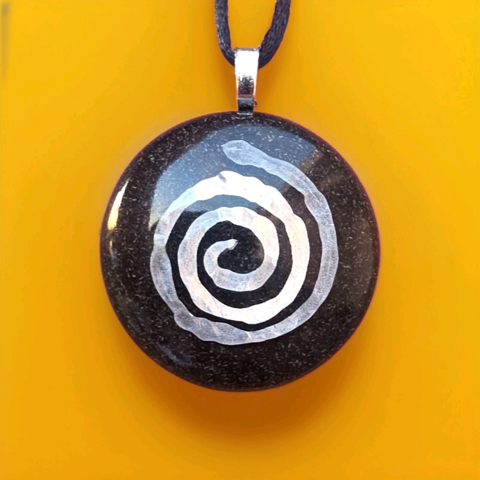 Orgonite Orgone Silver Spiral Crystal Positive Energy Pendant Necklace Spiritual
