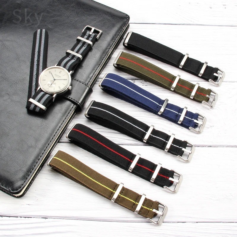 Premium Nylon Watch Strap Stitched Military Style Durable Adjustable Replacement