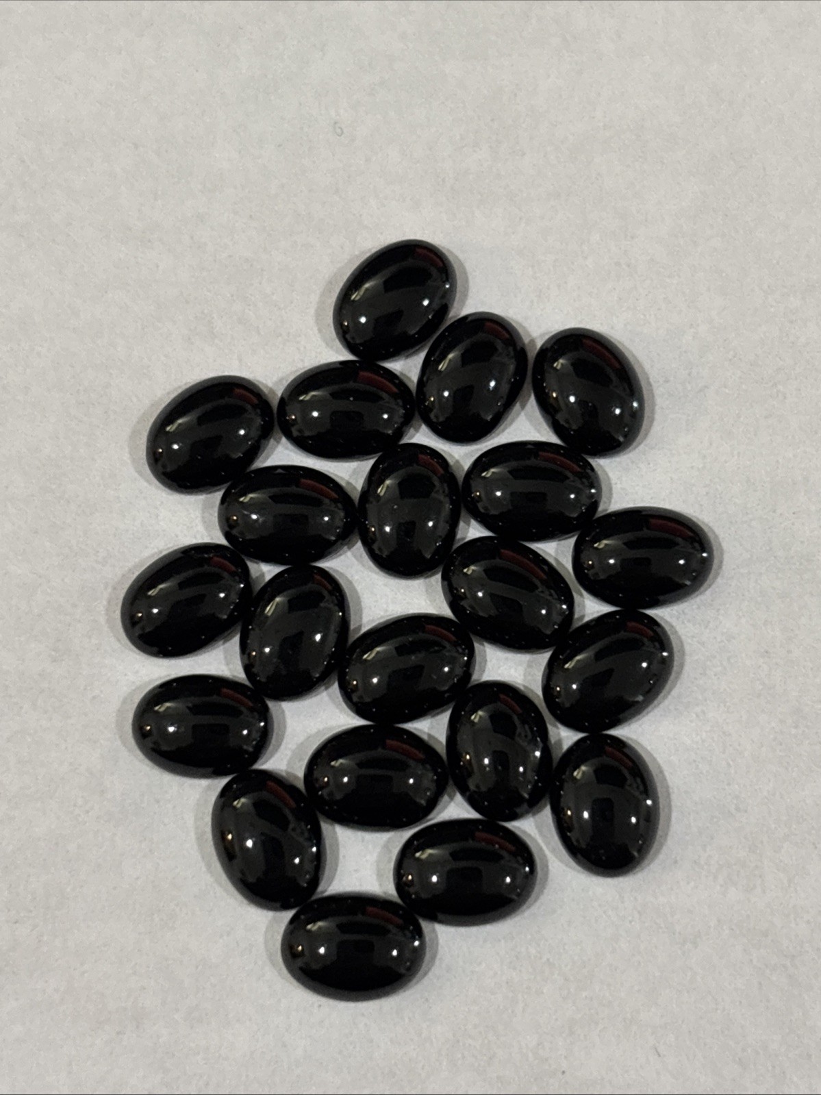 Black Onyx Cabochons 6mm x 8mm Gemstone, Set of 20
