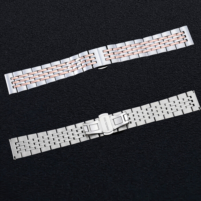 Premium Solid Stainless Steel Watch Strap Metal Band Universal 12-24 Elbow Free