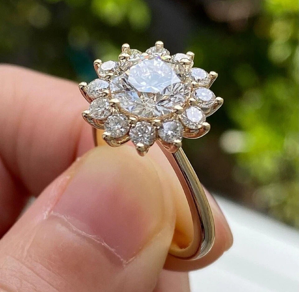 RARE 5.28 Ct Certified White Treated Diamond Solitaire Ring In 925 Silver