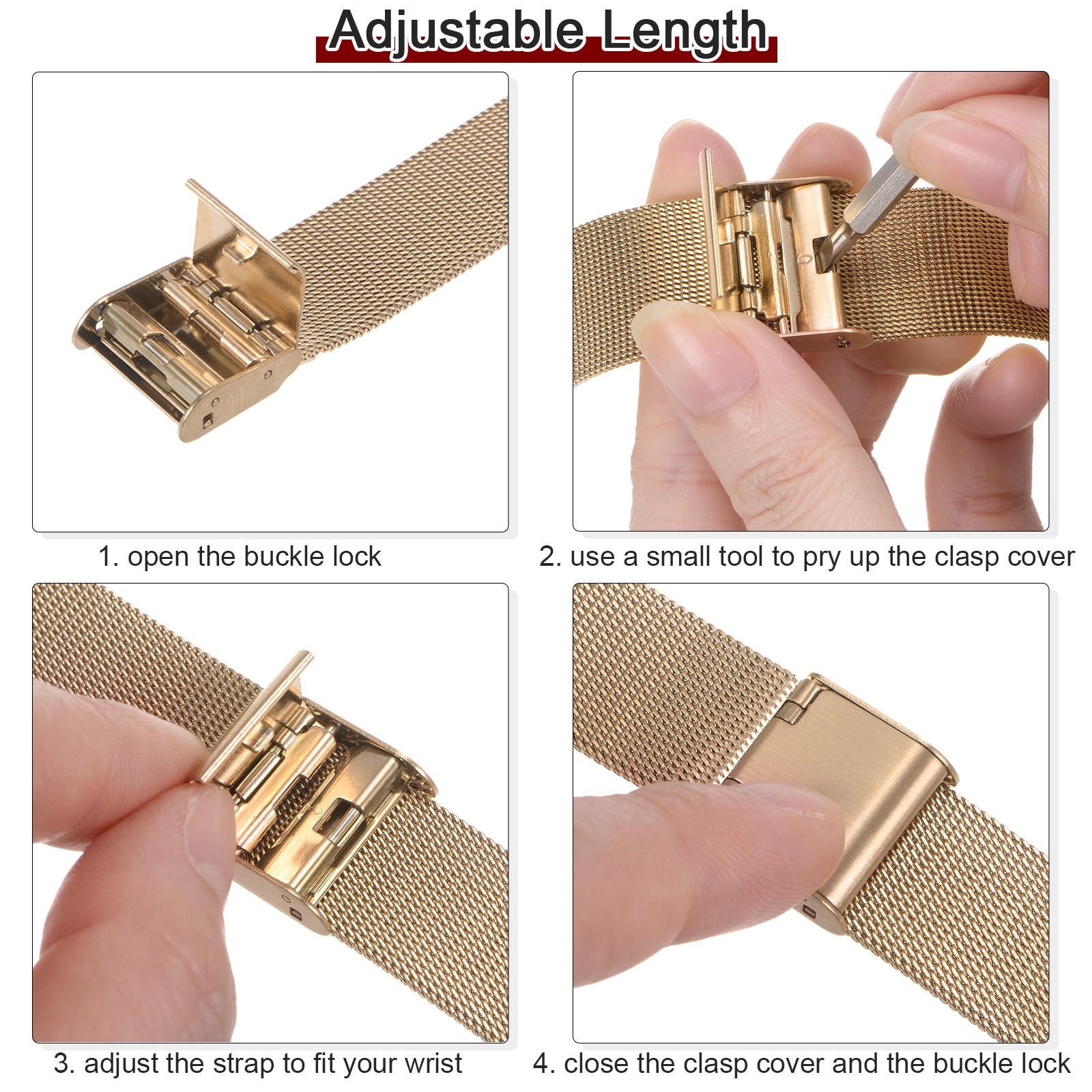 316L Stainless Steel Mesh Watch Band 20mm Quick Release Adjust Strap Silver New