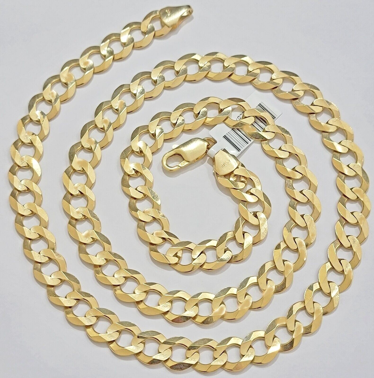 Real 10k Gold Chain Cuban Curb Link 10mm 18 in – 30 Inch Mens Solid 10kt Yellow