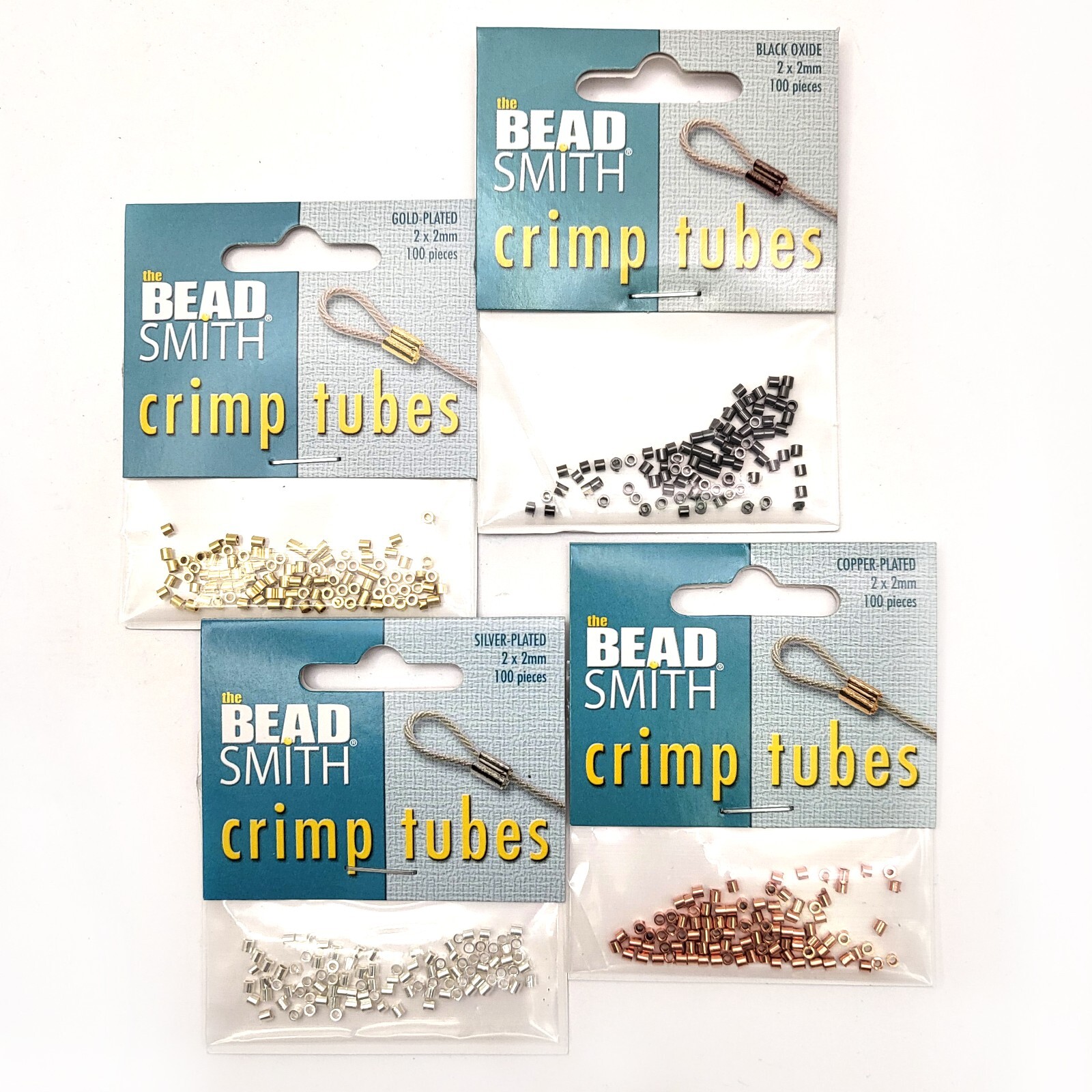 BeadSmith® Tube Crimp Silver Plated Gold Plated 2x2mm Crimp Beads Jewelry Making