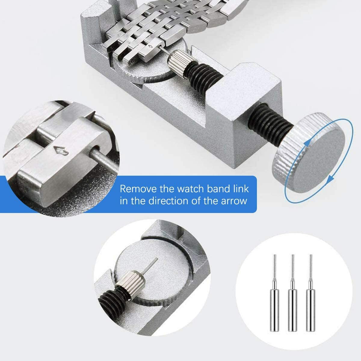 Metal Adjustable Watch Band Strap Bracelet Link Pin Remover Repair Tool Kit US