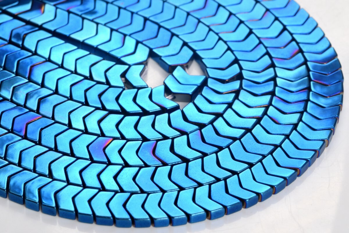 8x5MM Blue Hematite Arrow Grade AAA Natural Gemstone Loose Beads 7.5″