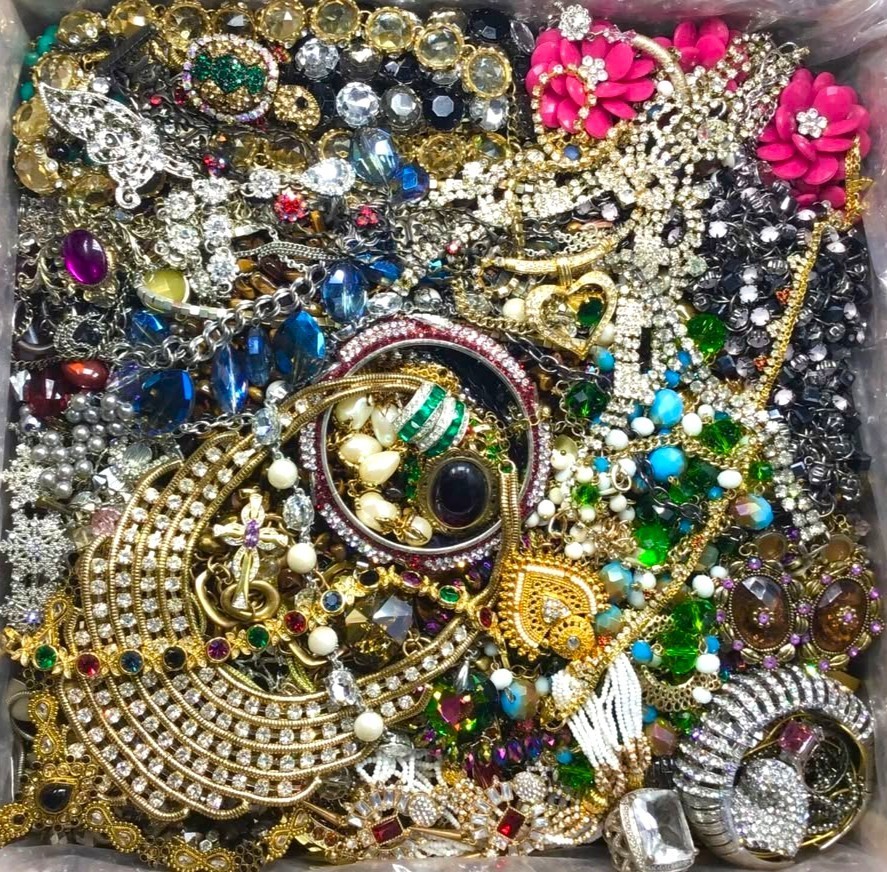 3 Lbs Unsearched Jewelry Lot VTG & Now Junk & Wear & Resell Tangled BIG FUN HUNT