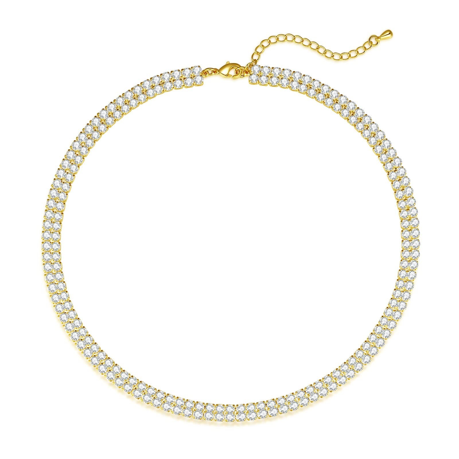 Dainty Butterfly Choker Necklace 14K Gold Plated Rhinestone Zirconia Chain 3mm