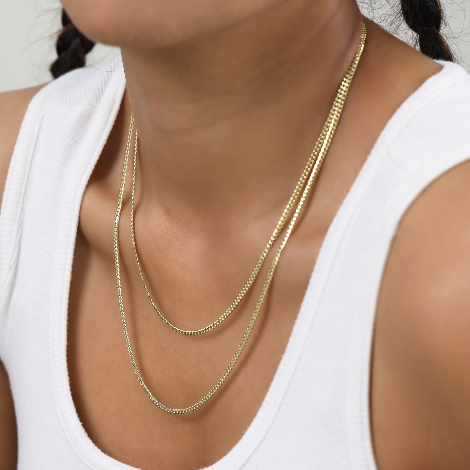 18K Yellow Gold Solid 2.7mm-7mm Miami Cuban Chain Necklace Mens Womens 16″-30″