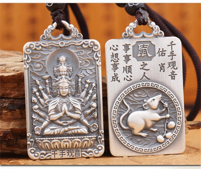 Vintage Zodiac Patronus Buddha Pendant Necklace Male Female Blessing Accessories
