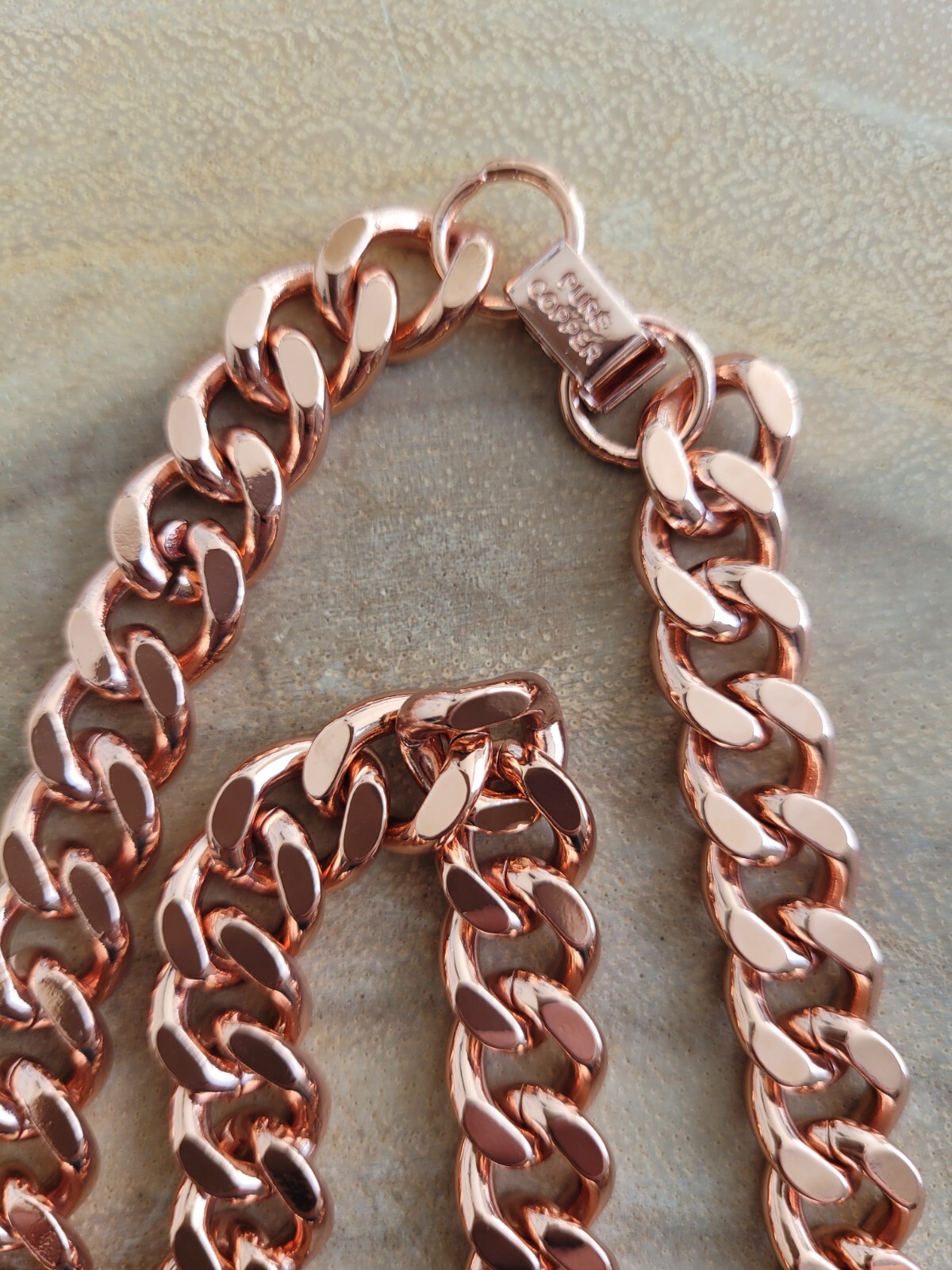 Pure Solid Copper Cuban Chain Necklace Curb Link Rider Arthritis 24″ Necklace